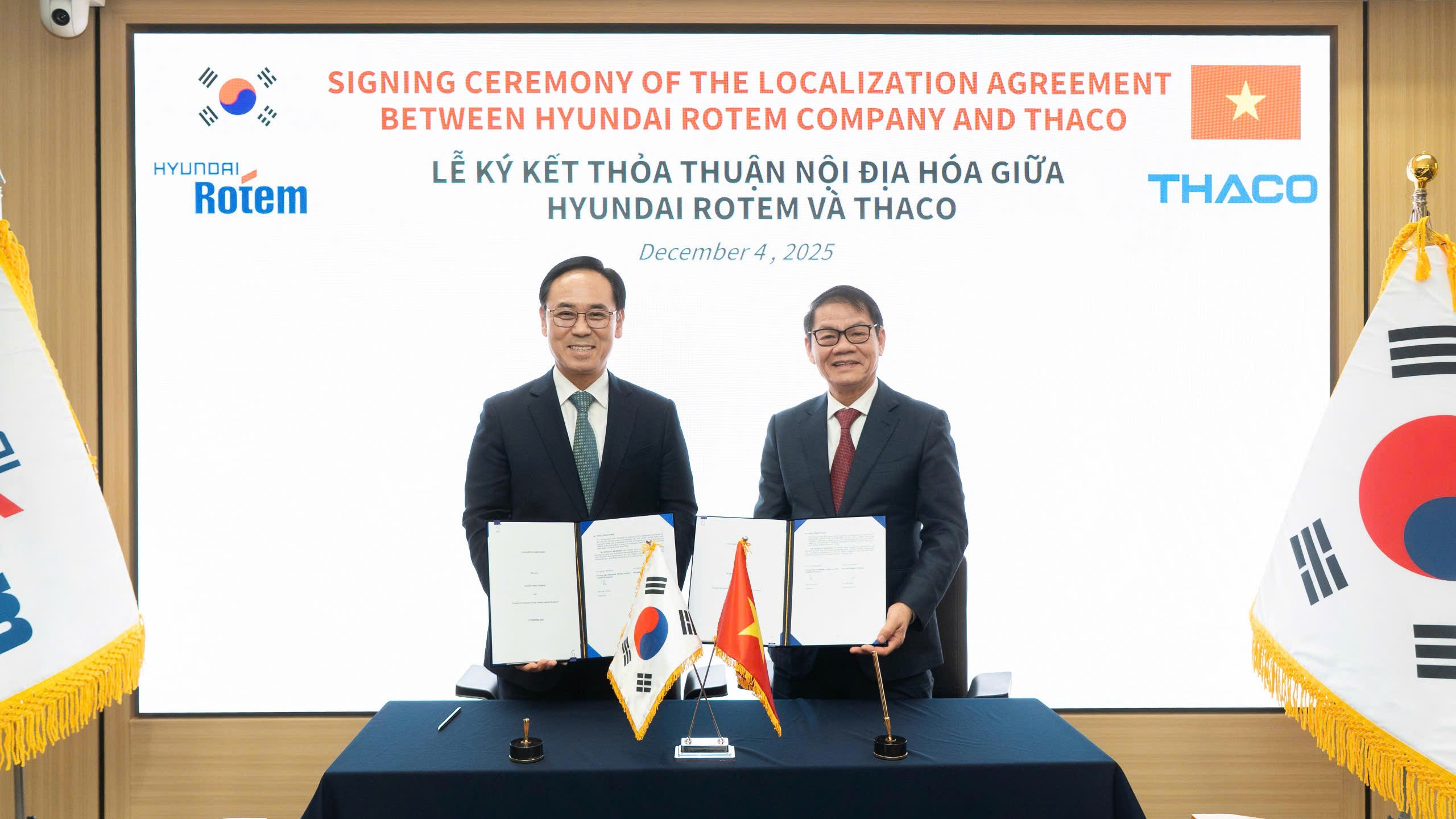 Thaco "bắt tay" Hyundai Rotem sản xuất tàu điện và tàu cao tốc tại Việt Nam