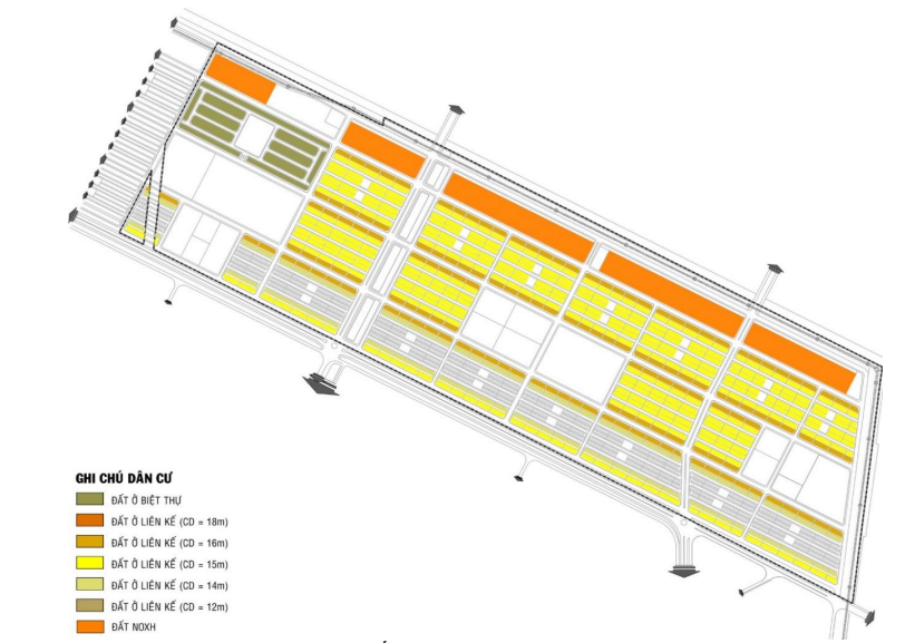 Phương án bố trí khu nhà ở của dự án 