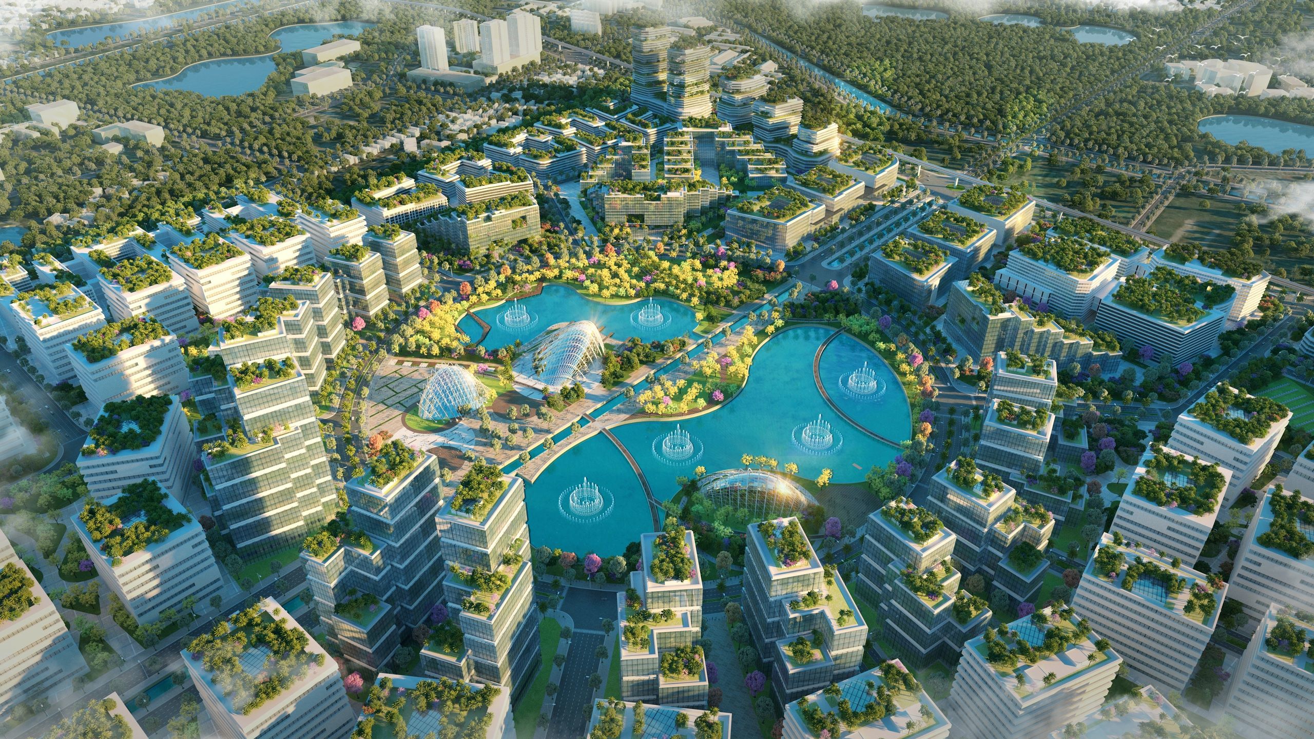 Phối cảnh Khu công nghệ cao sinh học Hà Nội Phối cảnh Khu công nghệ cao sinh học Hà Nội