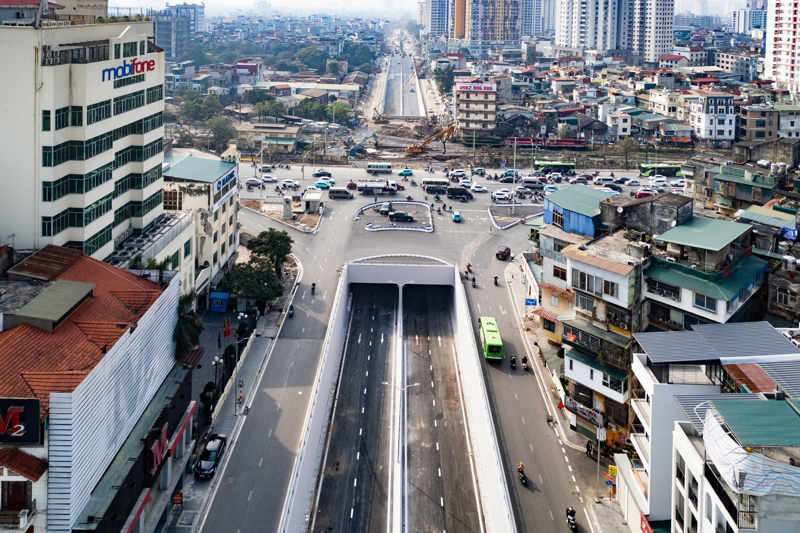 Hầm chui nút giao đường Vành đai 2,5 – Giải Phóng (Ảnh: Lao động)