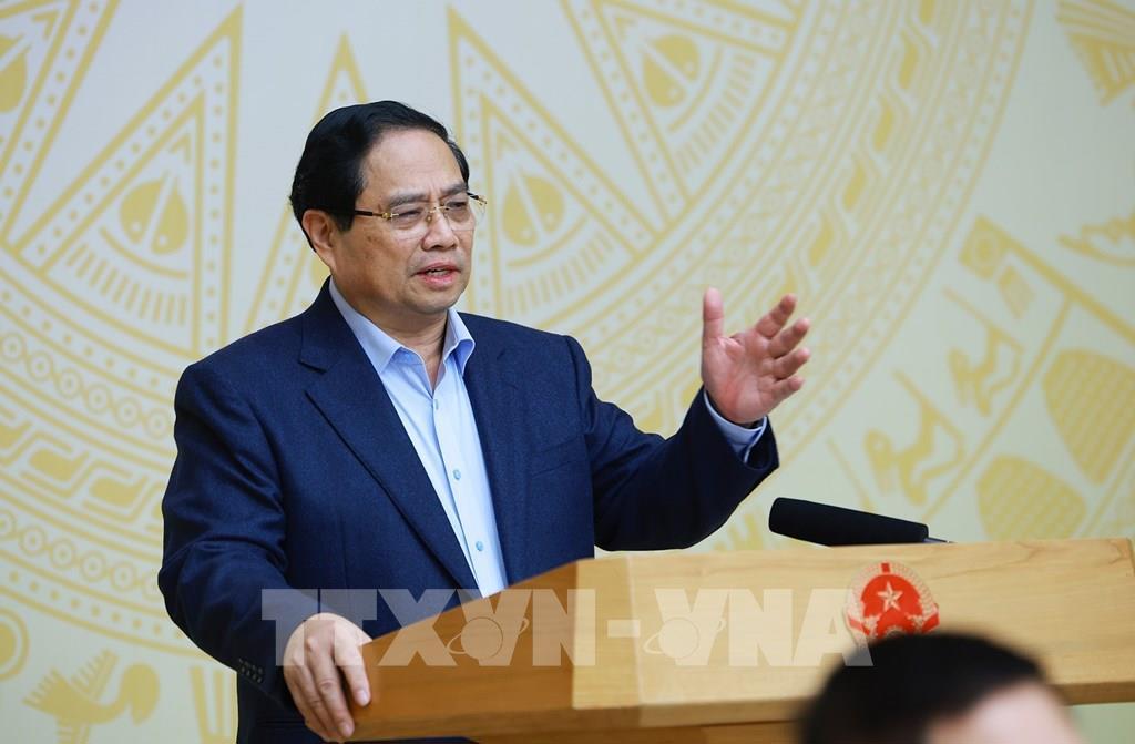  Thủ tướng Phạm Minh Chính phát biểu tại Phiên họp thứ Nhất của Ban Chỉ đạo triển khai Nghị quyết số 79-NQ/TW của Bộ Chính trị về phát triển kinh tế Nhà nước (Ảnh: TTXVN)