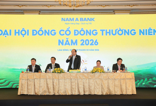 AGM 2026 Nam A Bank: Chốt cổ tức 20%, tăng vốn lên hơn 22.500 tỷ đồng, lập ngân hàng thành viên tại trung tâm tài chính VIFC