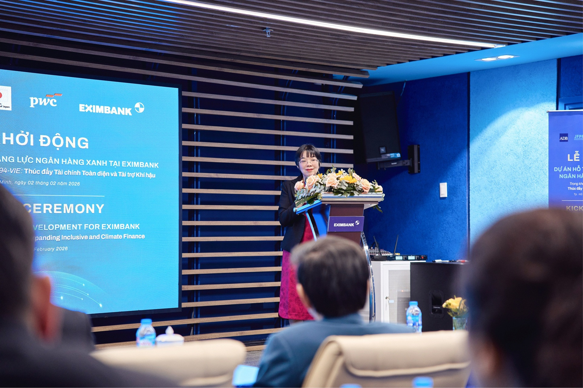 Bà Chu Hồng Minh – Chuyên gia cao cấp về tài chính của ADB phát biểu tại buổi lễ.