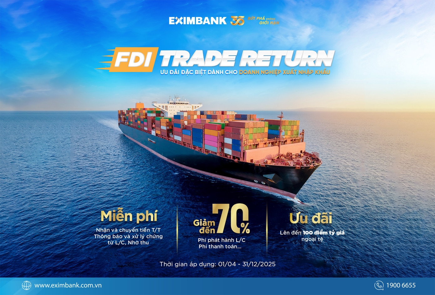 Eximbank ra mắt chương trình Trade Return với nhiều ưu đãi hấp dẫn. Eximbank ra mắt chương trình Trade Return với nhiều ưu đãi hấp dẫn.