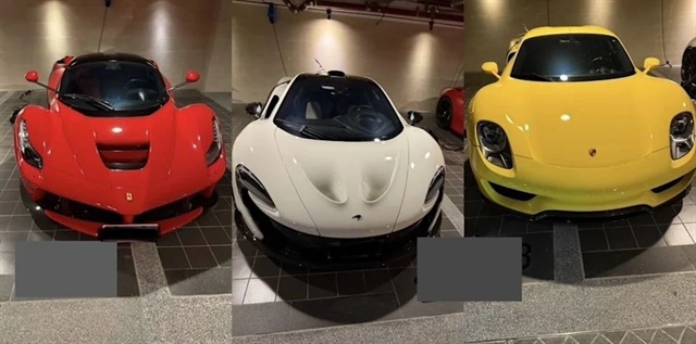 26 siêu xe gồm các dòng Rolls-Royce, Ferrari và Lamborghini trị giá 477,58 triệu Đài tệ (15,4 triệu USD)