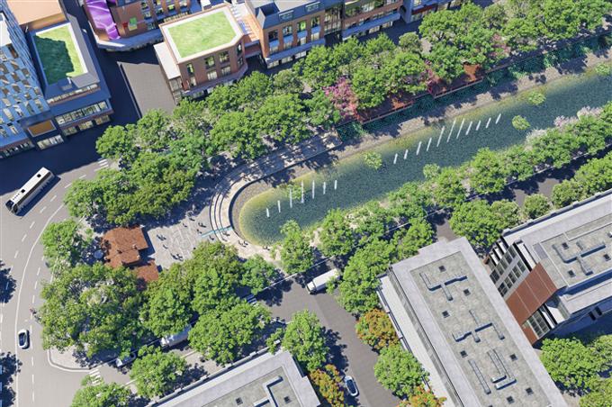 Sông Tô Lịch sẽ có diện mạo như thế nào khi Sun Group tham gia cải tạo công viên tuyến hai bên sông?