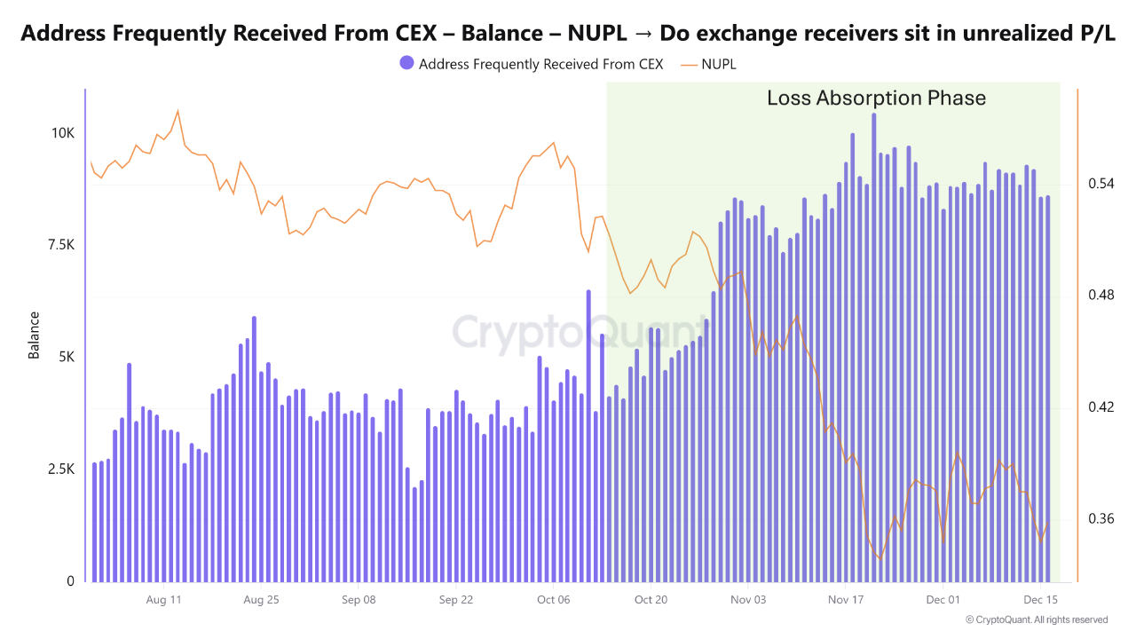 Giai đoạn hấp thụ thua lỗ của Bitcoin. Nguồn: CryptoQuant