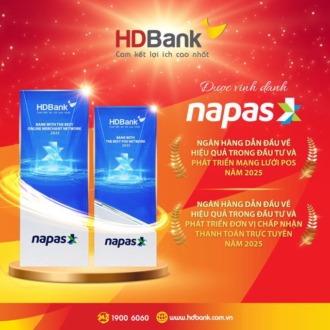 HDBank được Napas vinh danh là ngân hàng dẫn đầu trong phát triển Mạng lưới chấp nhận thanh toán năm 2025