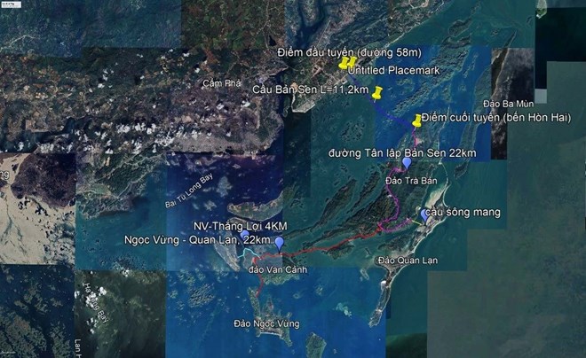 Phương án sơ bộ tuyến giao thông kết nối liên đảo ở Đặc khu Vân Đồn Phương án sơ bộ tuyến giao thông kết nối liên đảo ở Đặc khu Vân Đồn