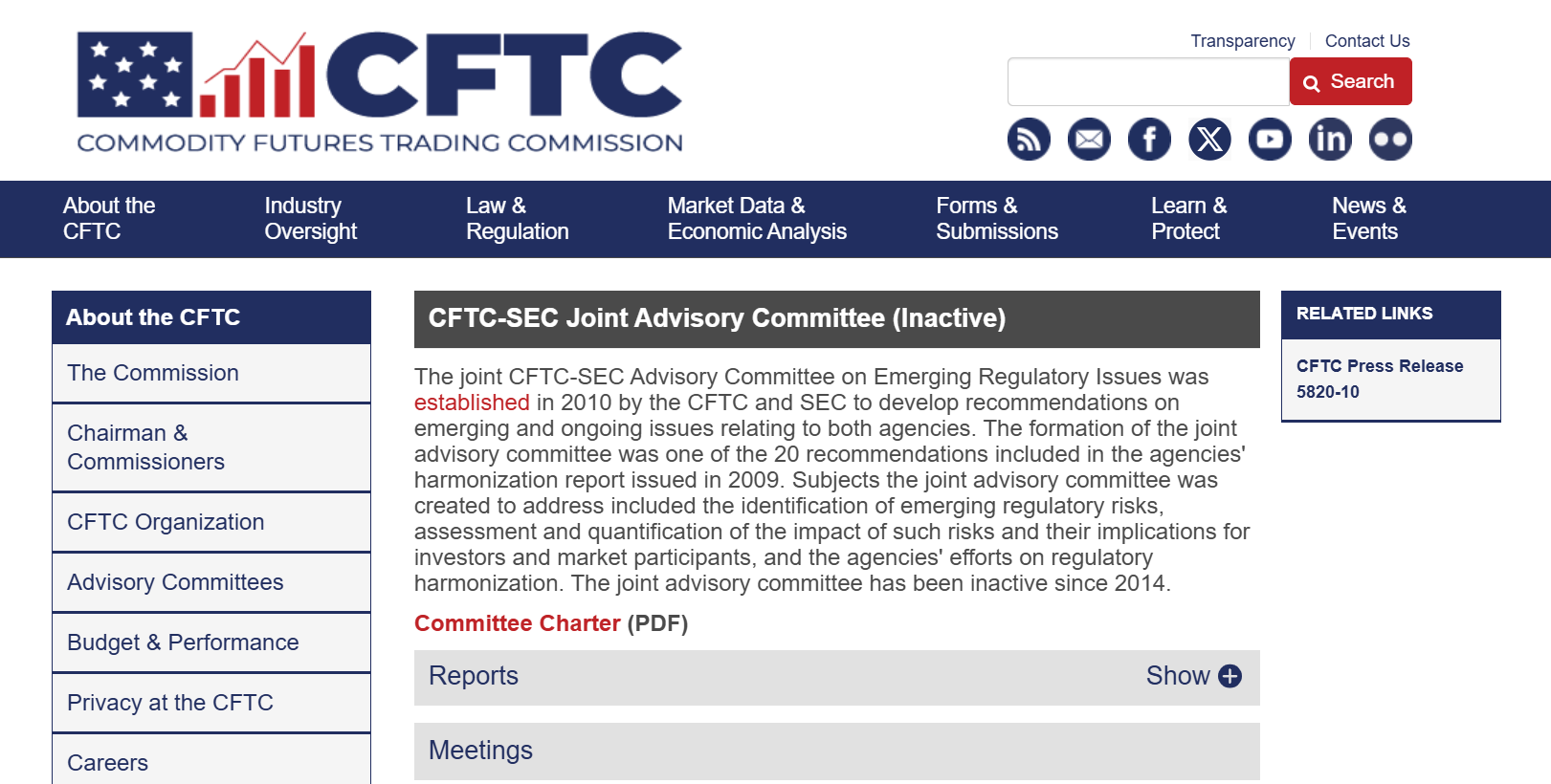 SEC và CFTC cân nhắc hợp tác để siết chặt quản lý thị trường crypto (Nguồn: Website CFTC)