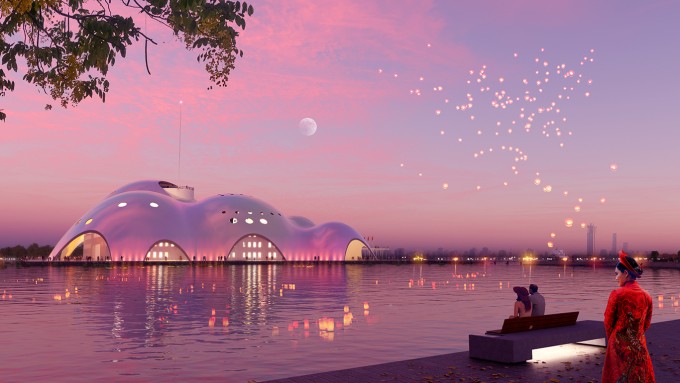 Phối cảnh nhà hát Ngọc Trai ở Hồ Tây. Nguồn: UBND quận Tây Hồ