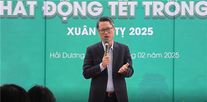 Ông Nguyễn Trung Kiên - Trưởng BQL các KCN tỉnh Hải Dương phát biểu tại sự kiện phát động Tết trồng cây Ông Nguyễn Trung Kiên - Trưởng BQL các KCN tỉnh Hải Dương phát biểu tại sự kiện phát động Tết trồng cây