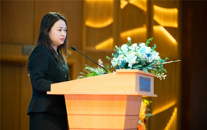 Bà Phạm Thị Thuỳ Linh - Trưởng ban Phát triển thị trường chứng khoán thuộc UBCKNN - phát biểu tại hội thảo 