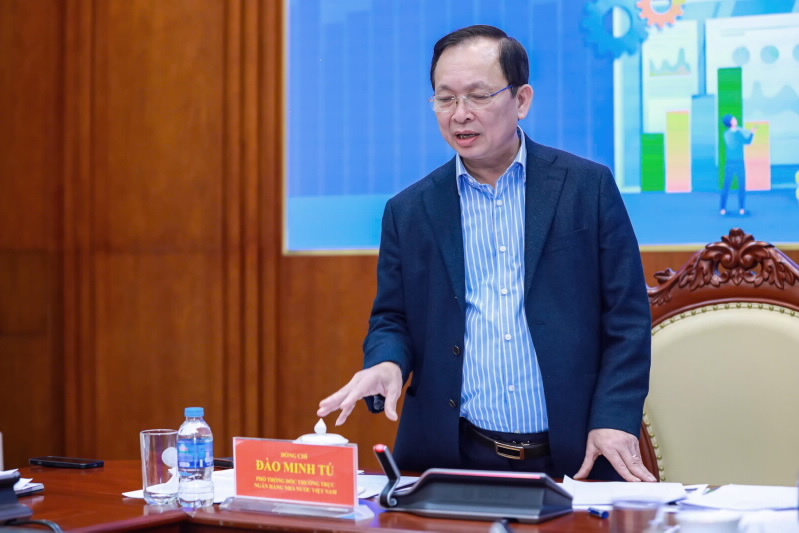 Phó thống đốc Đào Minh Tú chia sẻ tại hội thảo ngày 28/2