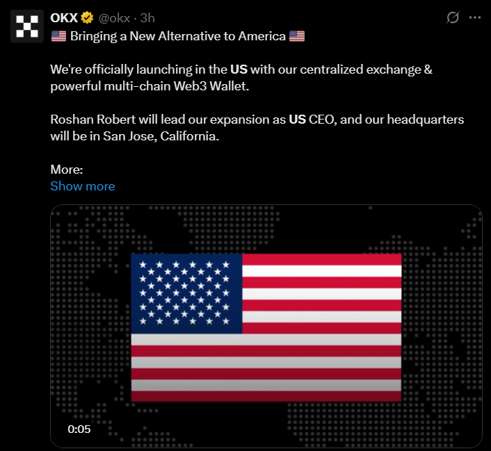 Sàn OKX tái xuất thị trường Mỹ sau 2 tháng đóng tiền 500 triệu USD tiền nộp phạt cho Bộ Tư pháp