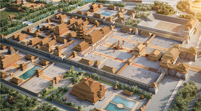 Phối cảnh quần thể phỏng dựng kinh thành Thăng Long tại Sun Mega City. Ảnh: Sun Group
