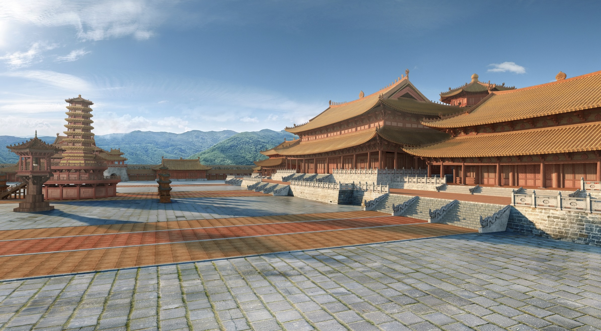 Các công trình kiến trúc biểu tượng thời Lý- Trần sẽ được phỏng dựng tỉ mỉ tại dự án. Ảnh: Sun Group