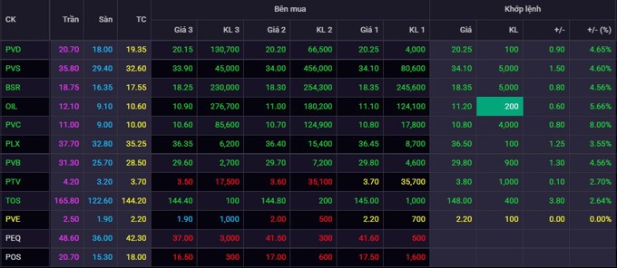 ACE có cổ phiếu dầu khí trong danh mục chưa ạ!!!