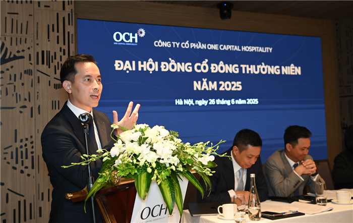 Ông Nguyễn Đức Minh - Tổng giám đốc OCH - phát biểu tại AGM 2025 Ông Nguyễn Đức Minh - Tổng giám đốc OCH - phát biểu tại AGM 2025