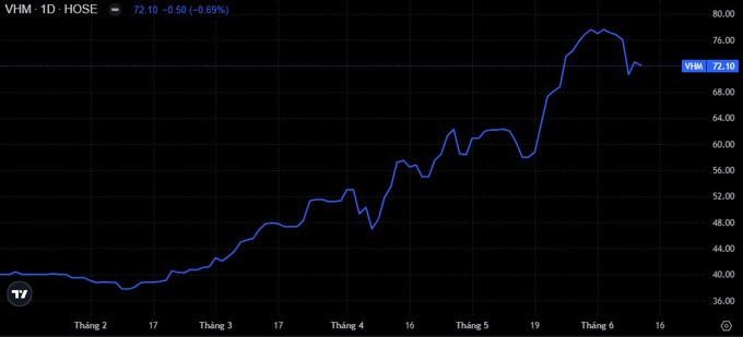 Nhóm quỹ Dragon Capital bơm tiền gom 5 triệu cổ phiếu VHM
