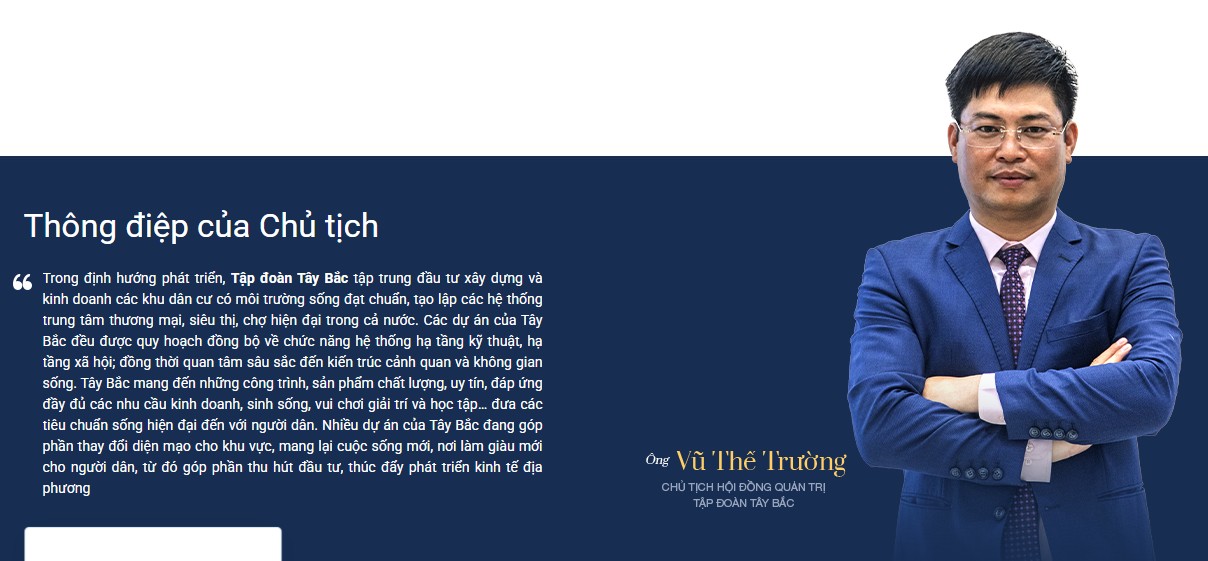 Ông Vũ Thế Trường - Chủ tịch HĐQT Tây Bắc
