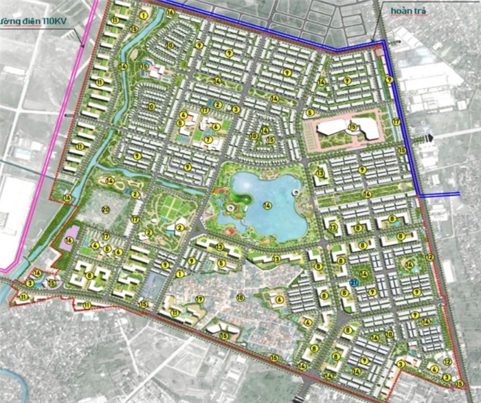 Sơ đồ tổ chức không gian, kiến trúc, cảnh quan dự án gần 1,3 tỷ USD tại xã Lạc Đạo