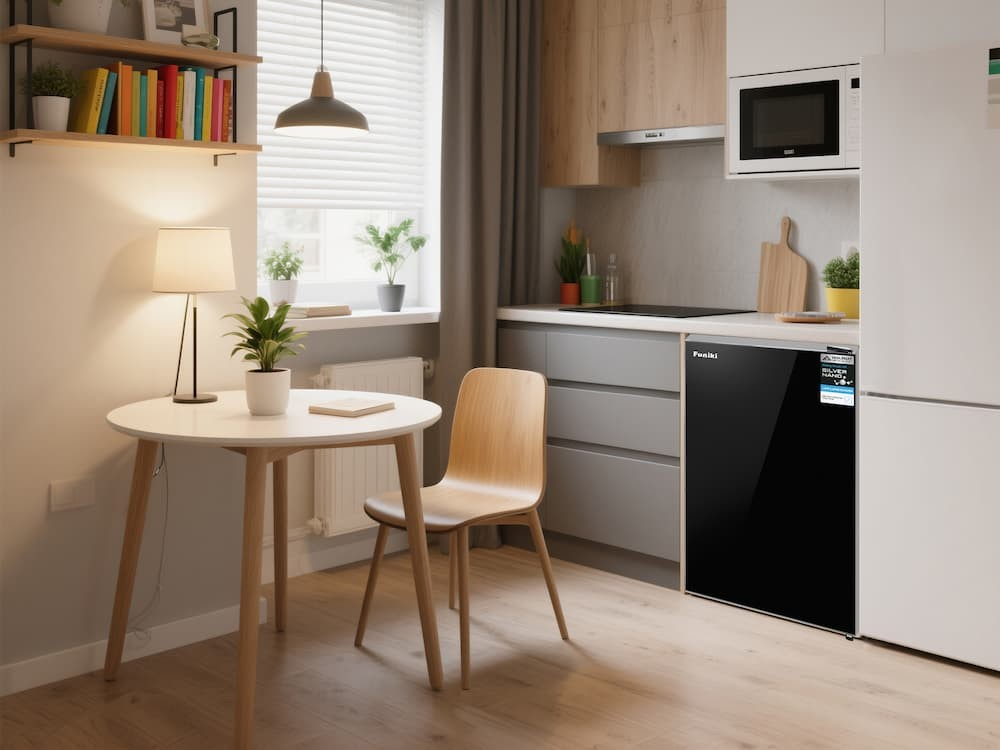 Thiết kế tủ lạnh Funiki nhỏ gọn, vừa vặn với không gian hạn chế