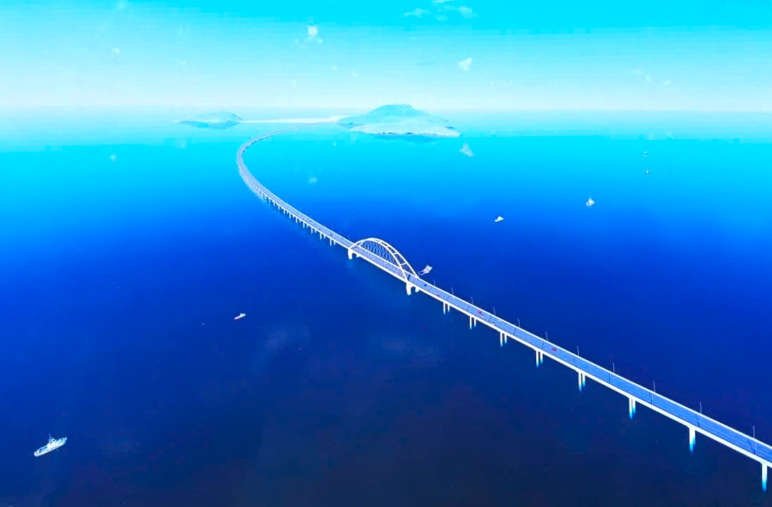Phối cảnh cầu vượt biển từ đất liền nối đảo Hòn Khoai, kết nối cao tốc Cà Mau – Đất Mũi