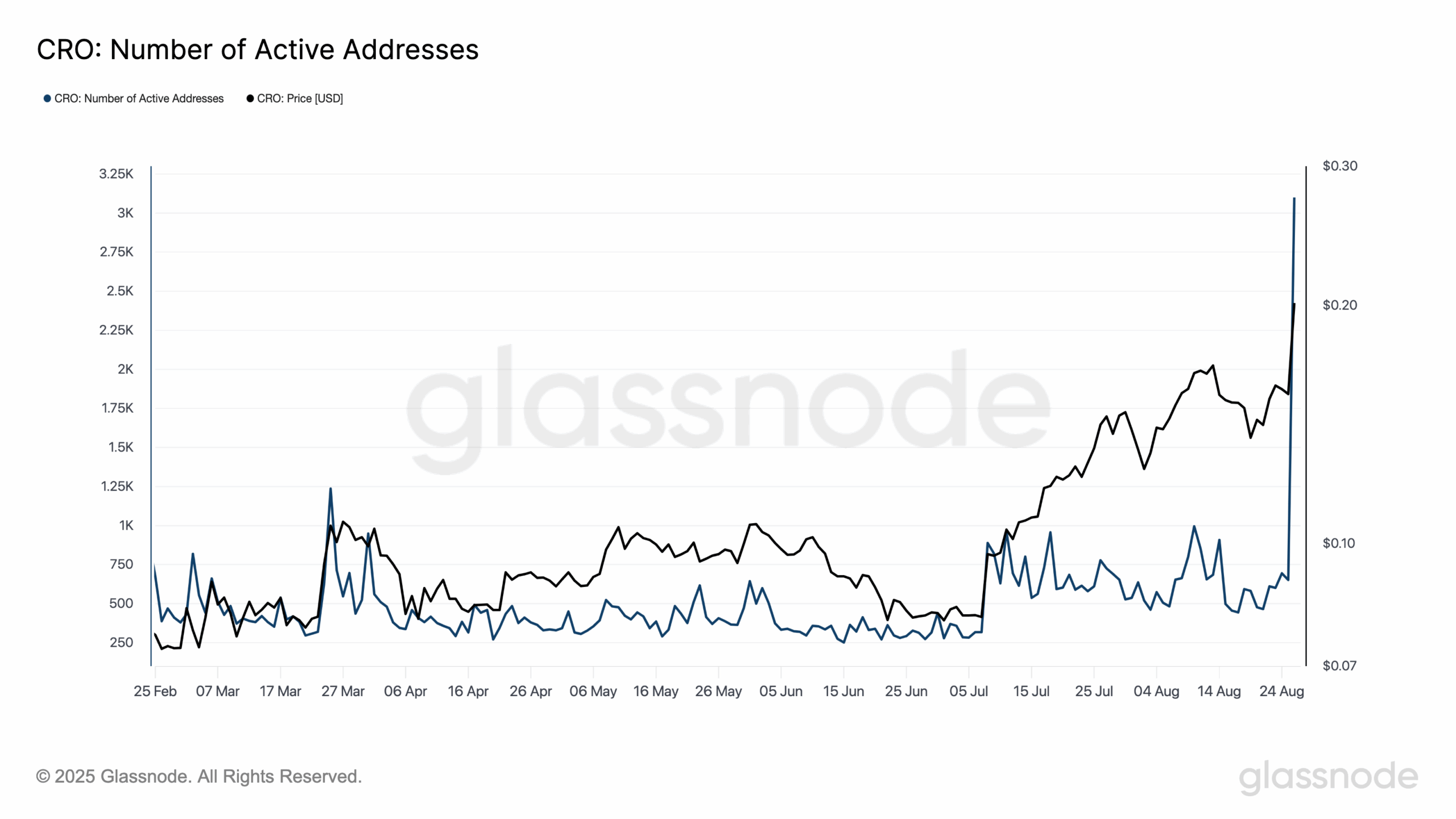 Số địa chỉ hoạt động đã lên tới hơn 3.100 ví (Nguồn: Glassnode) Số địa chỉ hoạt động đã lên tới hơn 3.100 ví (Nguồn: Glassnode)