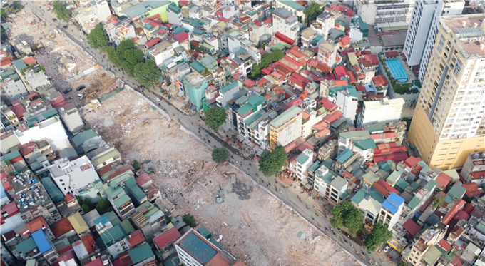 Hình hài tuyến đường Vành đai 1 Hà Nội sau giải tỏa, rộng 50m, dài 2,27km, dự kiến thông tuyến đầu 2026, giảm áp lực ùn tắc Đê La Thành