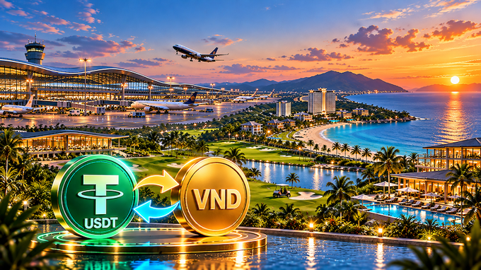 Mở rộng điểm đổi USDT sang VND tại sân bay, sân golf và khu nghỉ dưỡng Đà Nẵng