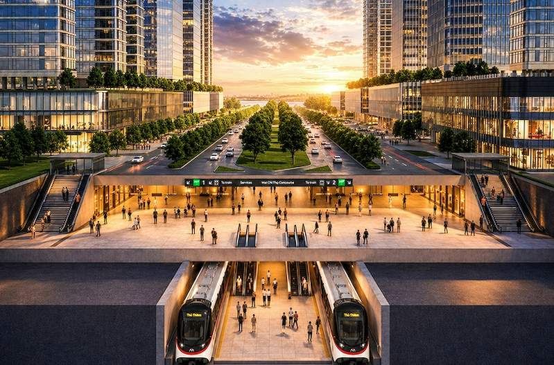 Phối cảnh metro số 2 đoạn Bến Thành - Thủ Thiêm