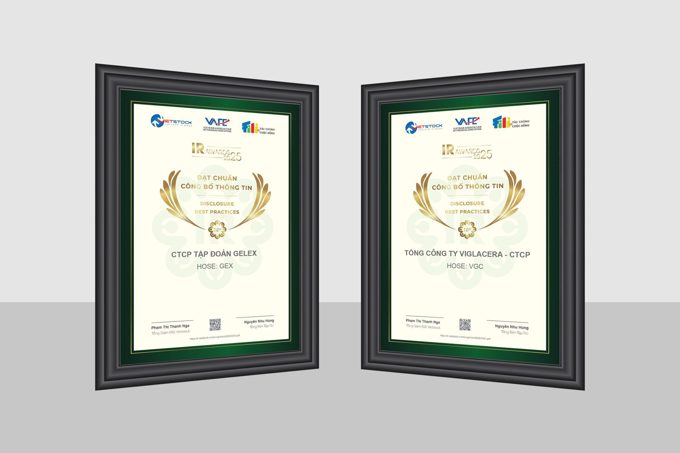 IR Awards 2025 vinh danh GELEX và Viglacera đạt Chuẩn Công bố thông tin
