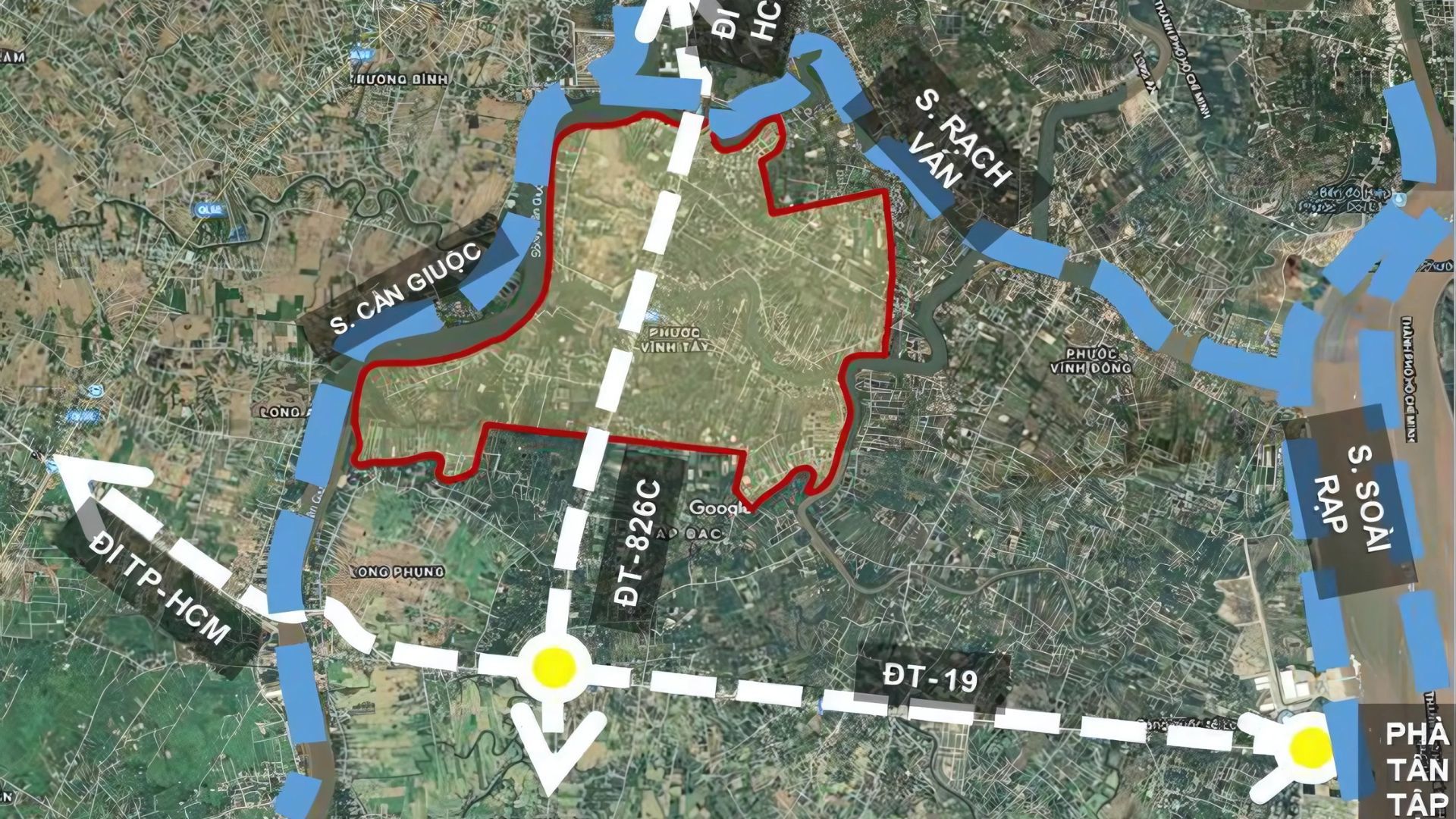 Vị trí quy hoạch khu đô thị mới Phước Vĩnh Tây (Ảnh: Vinhomes)