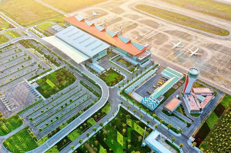 Hạ tầng KCN nằm ở phía Đông Bắc sân bay Vân Đồn nhìn từ trên cao (Nguồn: Cổng TTĐT tỉnh Quảng Ninh)