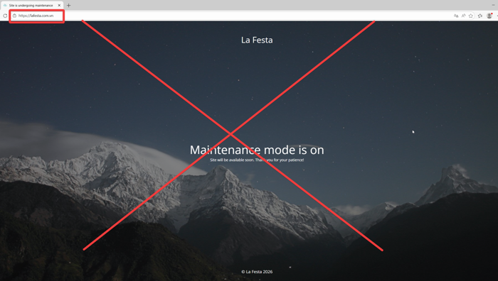 Một website được lập để giả mạo thương hiệu khách sạn La Festa Phu Quoc, Curio Collection by Hilton. Website hiện đã bị xử lý. Một website được lập để giả mạo thương hiệu khách sạn La Festa Phu Quoc, Curio Collection by Hilton. Website hiện đã bị xử lý.