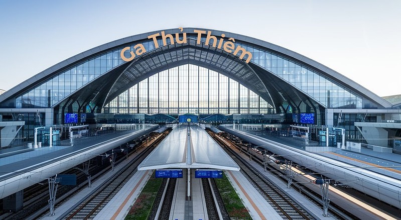 Phối cảnh ga Thủ Thiêm thuộc tuyến đường sắt Thủ Thiêm – Long Thành (Nguồn: Đầu tư Online)