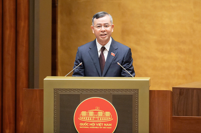 Bộ trưởng Tài chính Ngô Văn Tuấn tại phiên họp (Ảnh: Cổng thông tin Điện tử Chính phủ)