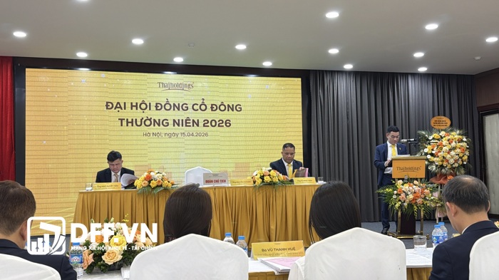Ông Nguyễn Chí Kiên - Chủ tịch HĐQT Thaiholdings - phát biểu tại AGM 2026 THD  (Ảnh: Vũ Đức, thành viên DFF.VN)