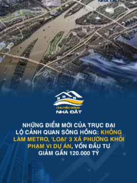 Những điểm mới của trục Đại lộ cảnh quan sông Hồng: Không làm metro, 'loại' 3 xã phường khỏi phạm vi dự án, vốn đầu tư giảm gần 120.000 tỷ