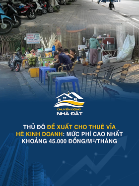 Thủ Đô đề xuất cho thuê vỉa hè kinh doanh: Mức phí cao nhất khoảng 45.000 đồng/m² mỗi tháng