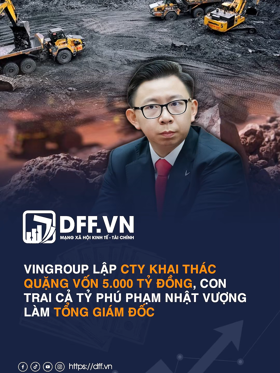 Vingroup lập công ty khai thác quặng vốn 5.000 tỷ đồng, con trai cả tỷ phú Phạm Nhật Vượng làm Tổng giám đốc