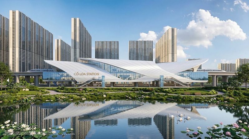   Ga Cổ Loa nằm ngay kế bên sẽ đưa hàng nghìn khách đổ về Vincom Collection Bazaar mỗi ngày  