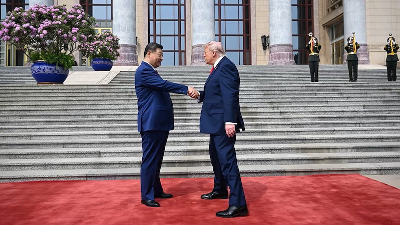 Tổng thống Tập Cận Bình và Tổng thống Donald Trump gặp nhau tại Bắc Kinh (Ảnh: Getty Image)
