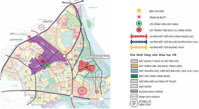Vị trí phần mở rộng của Khu Công nghệ TP.HCM (Ảnh: Ban Quản lý Khu Công nghệ cao TP.HCM)