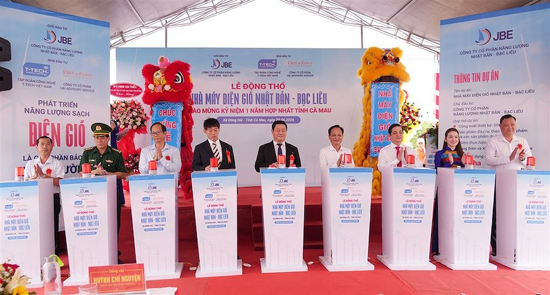 Cà Mau tổ chức lễ động thổ Dự án Nhà máy điện gió Nhật Bản – Bạc Liêu (Ảnh: Cổng TTĐT tỉnh Cà Mau)