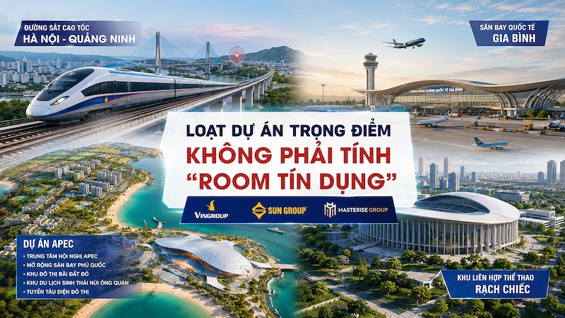 Điểm danh loạt dự án không phải tính "room tín dụng" của Vingroup, Sun Group và Masterise Group