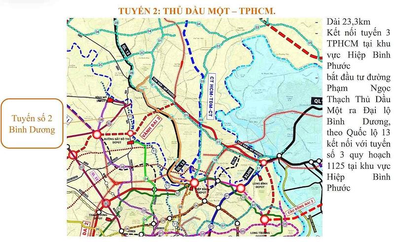 Quy hoạch tuyến metro số 2 theo phương án cũ (Ảnh: MAUR)