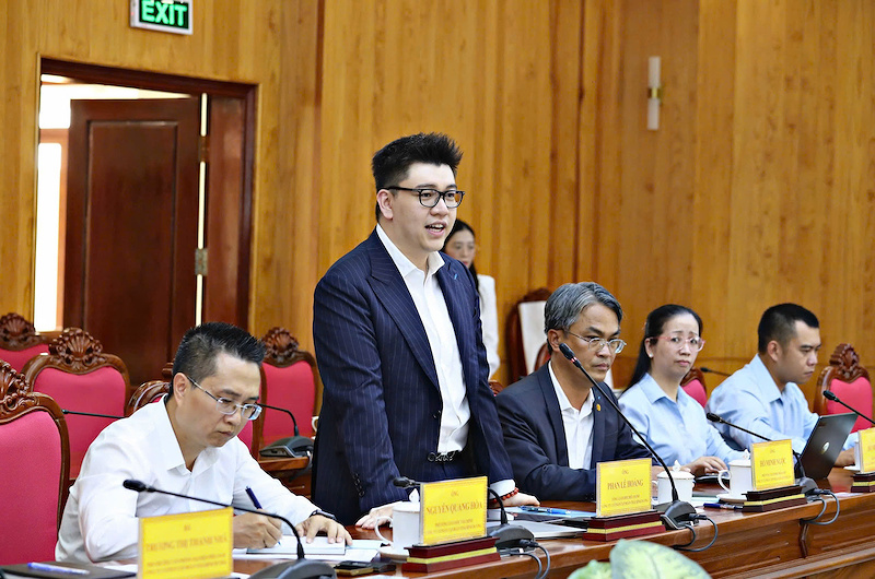 Ông Phan Lê Hoàng – CEO CTCP Tập đoàn Thái Bình Dương phát biểu tại buổi làm việc với lãnh đạo tỉnh Lâm Đồng (Ảnh: Cổng TTĐT tỉnh Lâm Đồng)