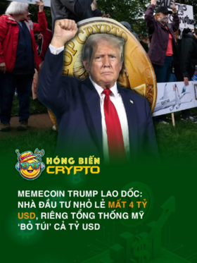 Memecoin TRUMP lao dốc: Nhà đầu tư nhỏ lẻ mất 4 tỷ USD, riêng Tổng thống Mỹ ‘bỏ túi’ cả tỷ USD